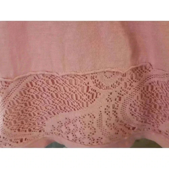 Chicos Tabitha Crochet Mesh Detail Top Peach 3/4 Sleeves Size 2 (US 12 Large) - Picture 4 of 7